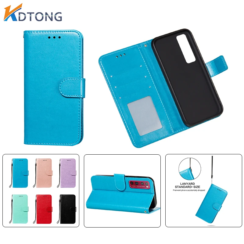 

Solid Color Wallet Card Slot Leather Case For Huawei P40 P30 P20 Pro Mate 40 20 Lite P Smart Z Plus Ultra Thin Shockproof Cases