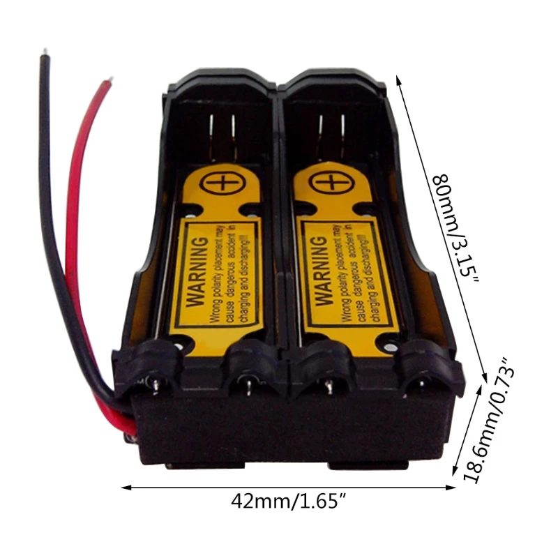 

2S1P 18650 Battery Case Holder DIY Battery Storage Box in Series Plastic Batteries Case with Wire Lead