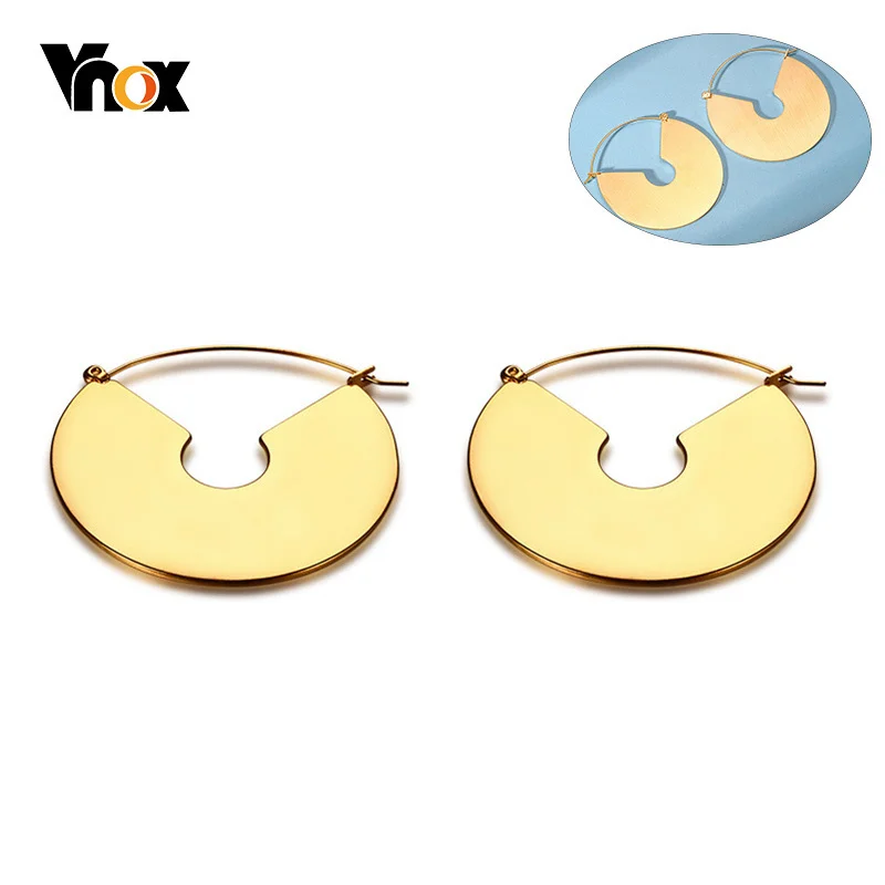 Модные серьги Vnox с большим круговым веером матовые золотого цвета для женщин