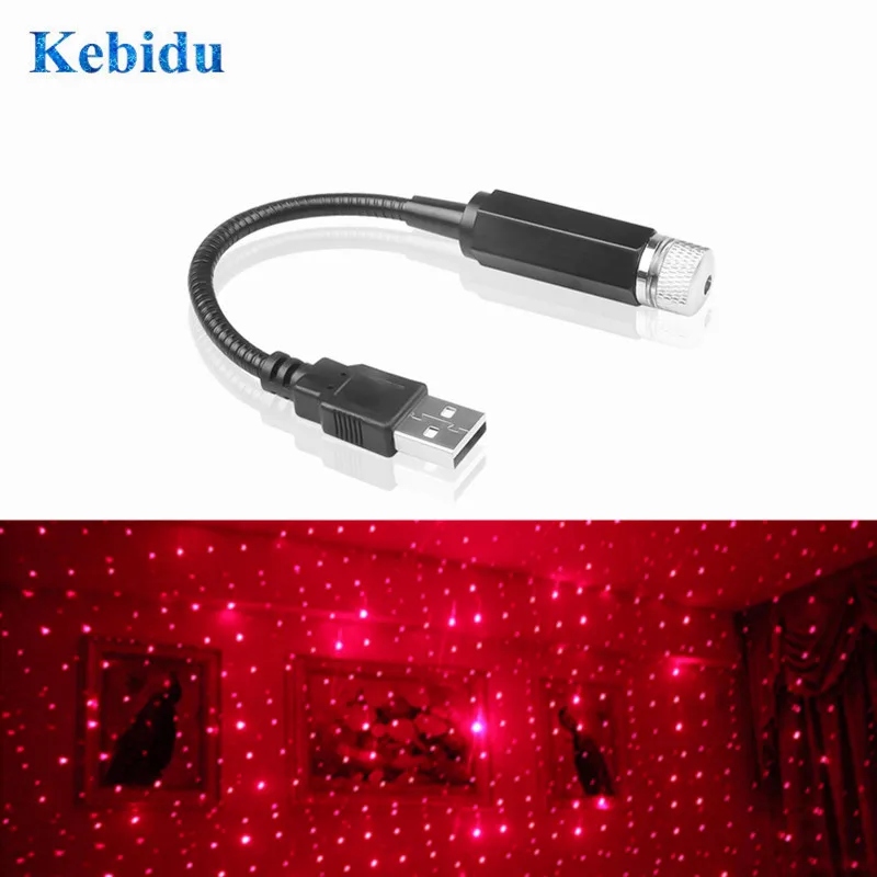 KEBIDU USB декоративная светодиодная лампа для крыши автомобиля звезды ночник