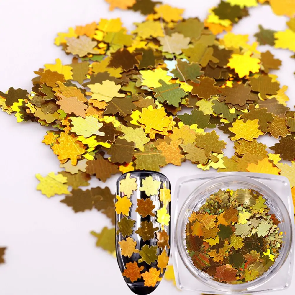 Украшения для ногтей 3D кленовые Блестки многоцветные блестки ноготь
