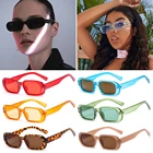 Солнцезащитные очки в стиле ретро UV400 женские, Модные Винтажные маленькие прямоугольные очки с широкой оправой карамельных цветов, с защитой от ультрафиолета