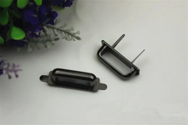 gun black 4/10 шт. Meetee 25*9 мм кольцо в виде буквы D с металлическими пряжками и мостовой соединитель вешалка зажим для пакетов металлические украшения для шитья Чемодан аксессуары - Цвет: gun black
