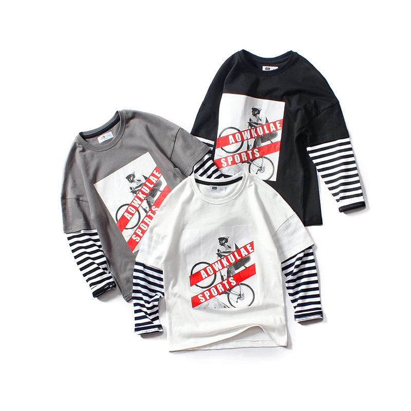 Для маленьких мальчиков топы с длинными рукавами из хлопка для мальчика
