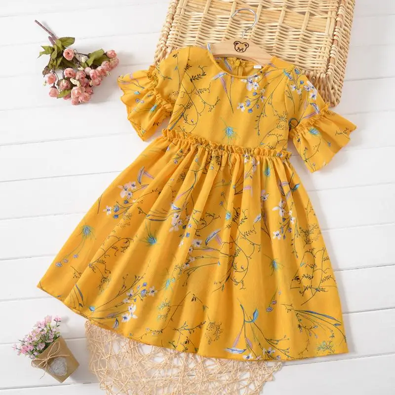 Girls Princess Dresses Summer Kids Flower Baby Clothing Cotton Party Girl Dress Children Clothes 5 6 7 8 9 10 11 12 13 14 Years | Детская