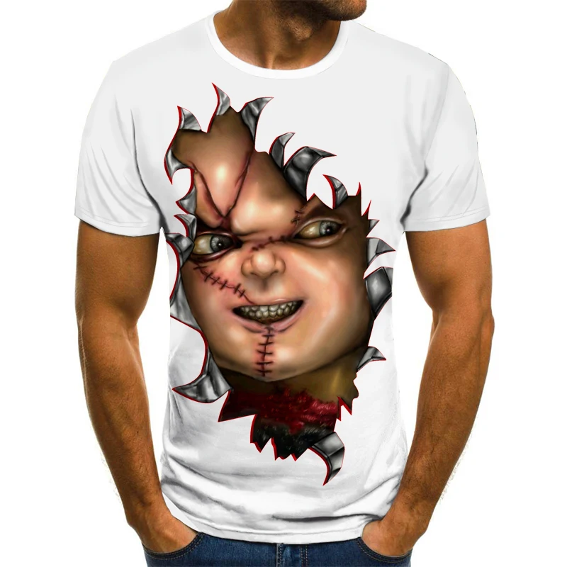

2021 new movie characters short sleeved men's summer loose casual men's T-shirt fashion quick dry T-shirt 3D printed movie chara