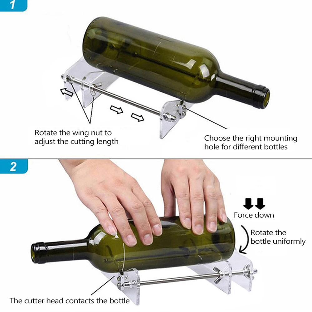 

DIY Glass Bottle Cutter Adjustable Sizes Metal Glassbottle Cut Machine for Crafting Wine Bottles Decorations Cutting Tool