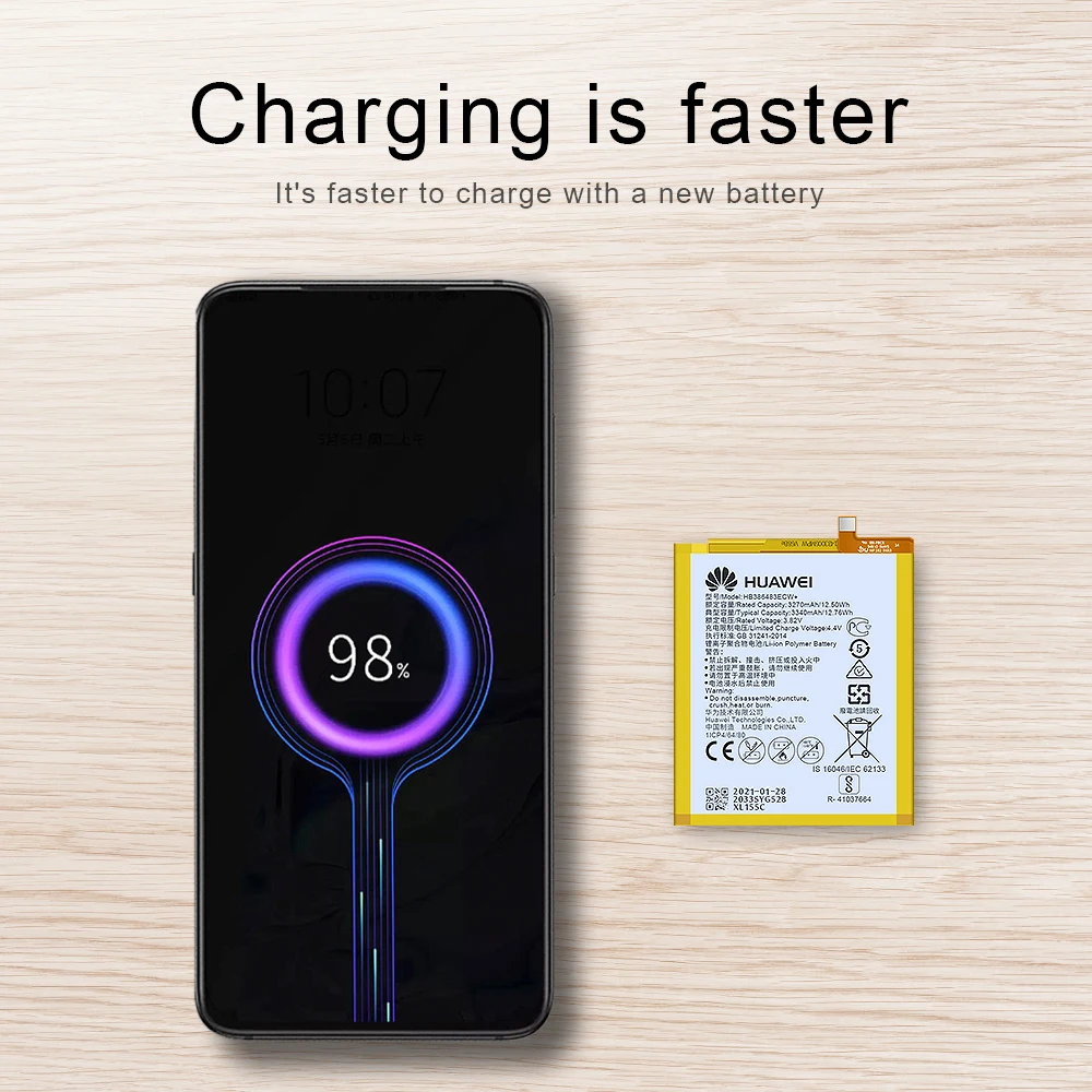 Оригинальный аккумулятор для телефона Huawei HB386483ECW + Honor 6X Maimang 5 MLA-AL00 G9 Plus 3340 мАч с