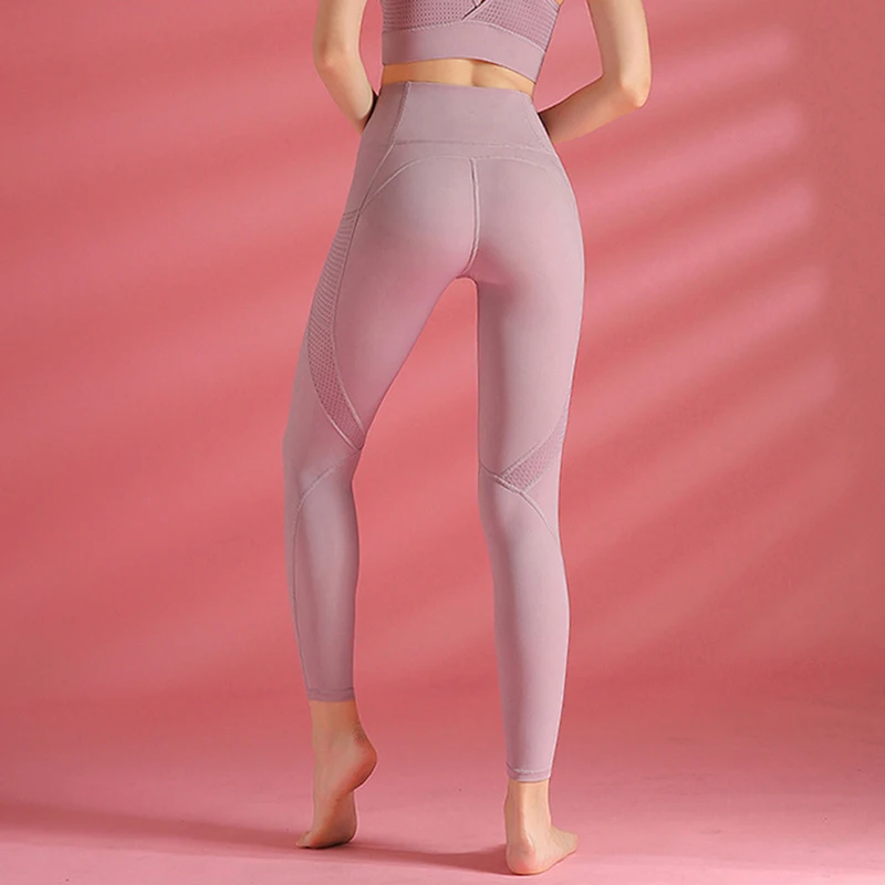 Осенняя одежда для фитнеса спортивные Леггинсы гладкая ткань обтягивающие
