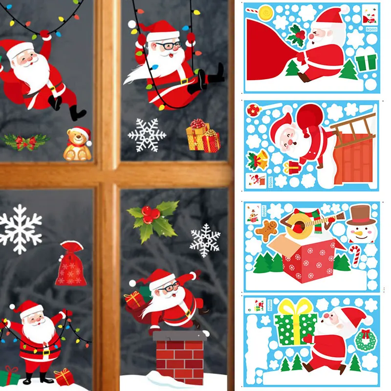 

Children's Christmas Cute Style Stickers Cartoon Decoration Static Stickers Landscaping Home Decoration Artist Home Supplies