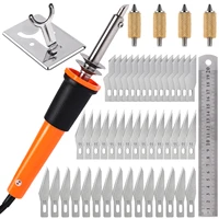 19pcs crafts pyrography blade welding kit soldering iron wood burning pen tools easy use diy carving multipurpose tips stencil