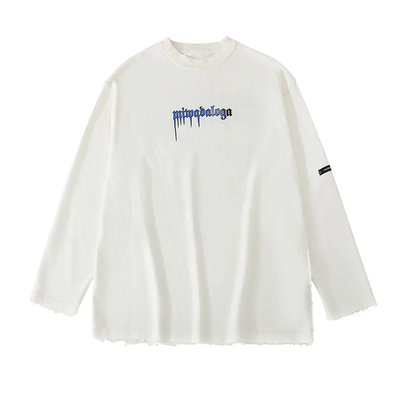 

QING MO Black White Women Full Sleeve T Shirt 2021 Women Butterfly Printed T Shirt Female Oversized T Shirt ZQY4784