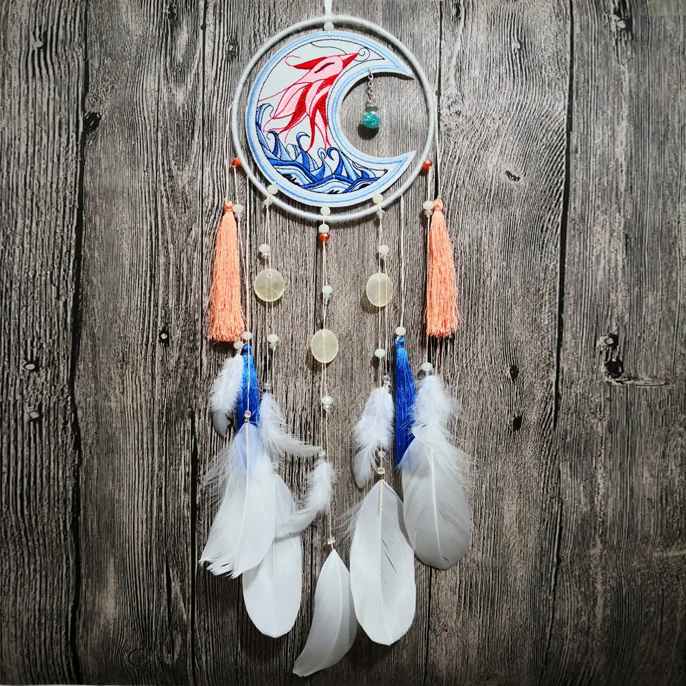 

Creative Ancient Mythology Dreamnet Hanging Articles Handmade Embroidery Ins Girls Heart Dreamnet Gifts to Girlfriends