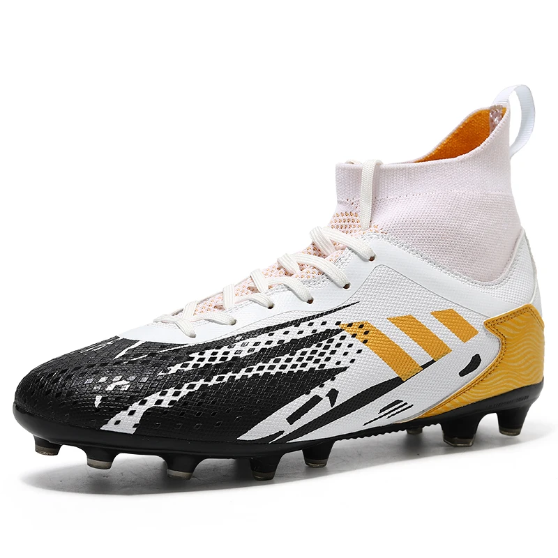 

Football Boots Cleats Boots Dropshipping Long Spikes Ankle High Top Sneakers Soft Indoor Turf Futsal Soccer