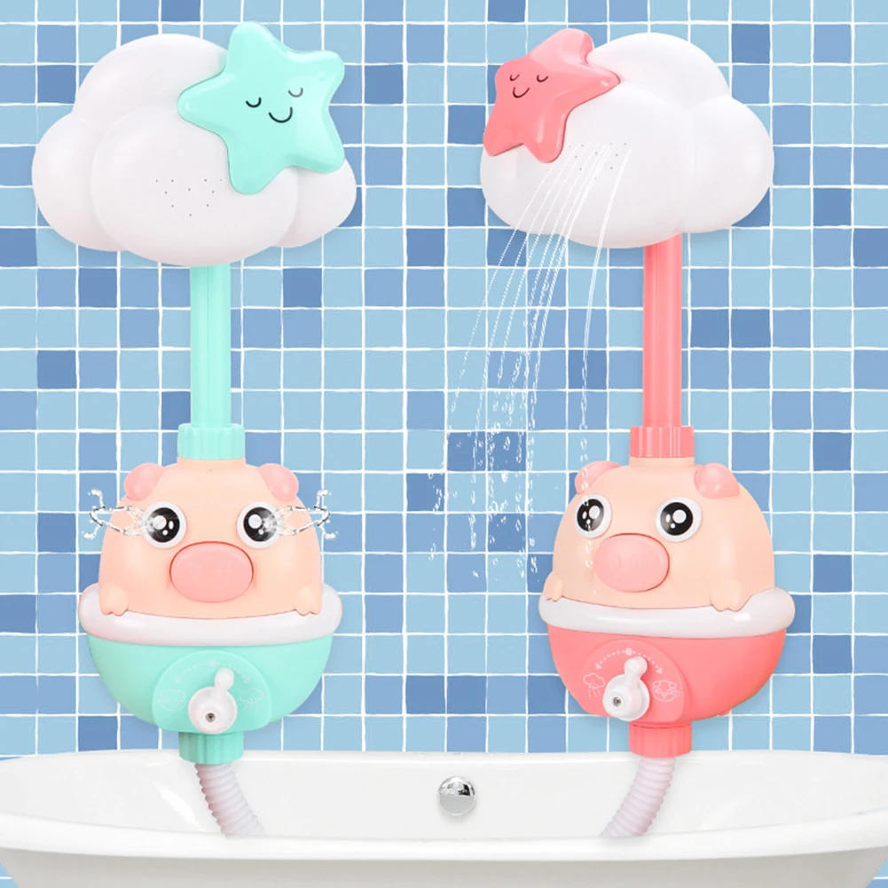 

Baby Shower Bath Kids Toys Electric Funny Cartoon Pig Sucker Water Faucet Spray Children Portable Interactive Present