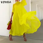 Платье VONDA женское прозрачное с коротким рукавом, пикантный кружевной сарафан из двух предметов, в богемном стиле, лето 2021