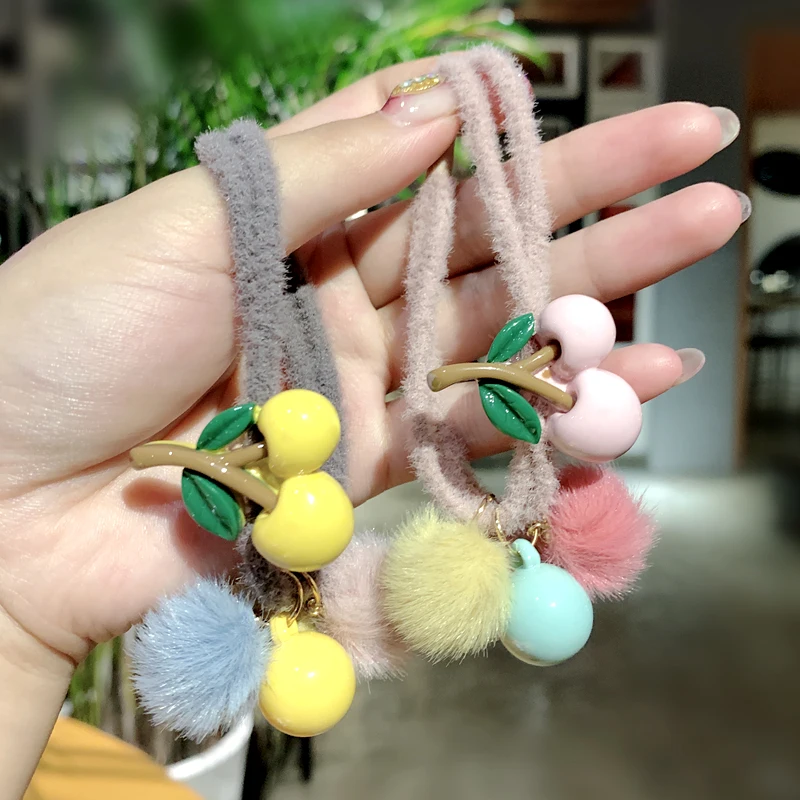 Резинки для волос женские и разноцветные резинки фиксации хвостиков с вишенками