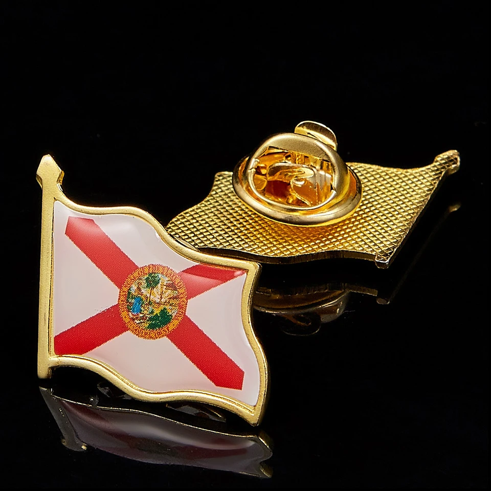 

USA State of Florida State Colored Lapel Pin States Flag Pin Badge Jackets Lapel Brooch Jewelry
