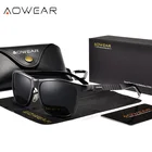 AOWEAR роскошные квадратные поляризационные солнцезащитные очки, мужские высококачественные алюминиевые ретро очки, антибликовые очки для вождения, солнцезащитные очки Lunette
