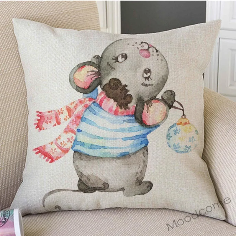 Милый Рождественский чехол с изображением лесных животных совы лисы медведя