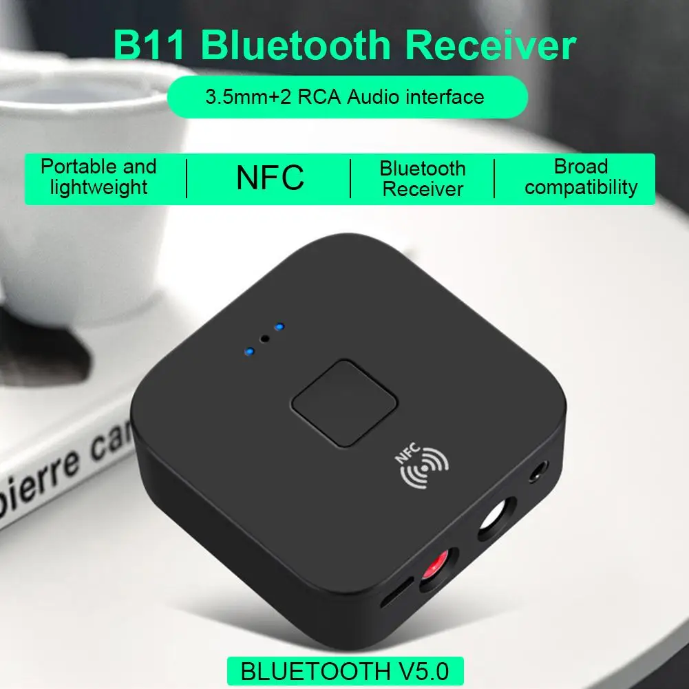 Музыкальный ресивер Bluetooth B11 5 0 автомобильный bluetooth адаптер NFC для колонок