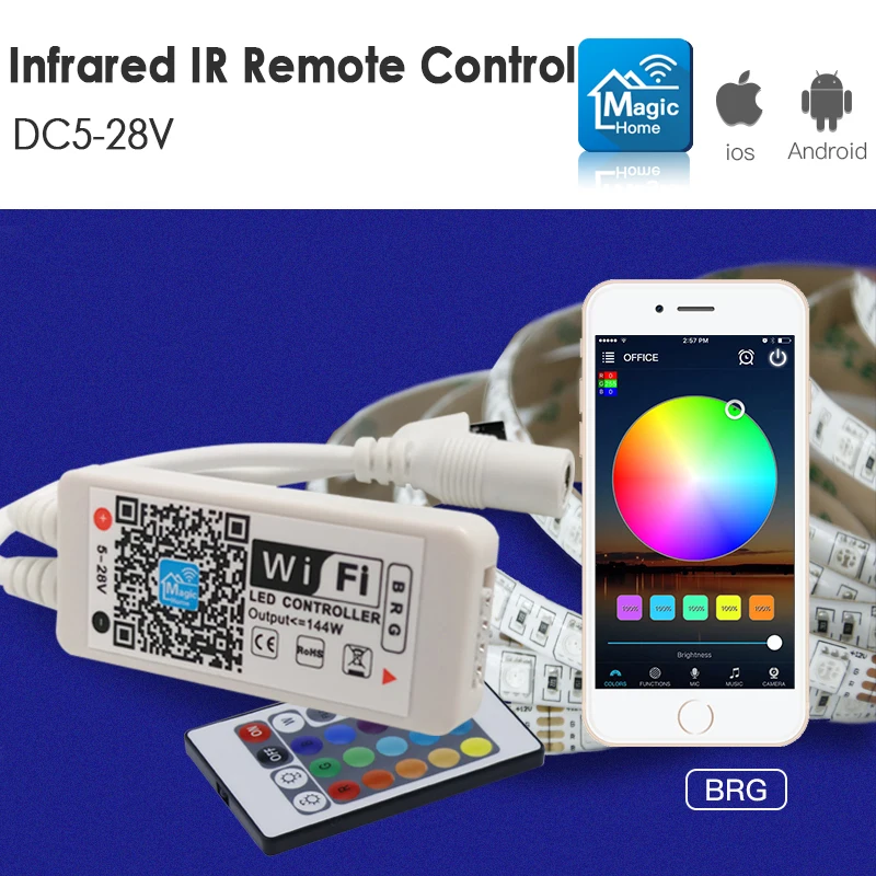 1 шт. контроллер RGB с Wi-Fi 5-28 В постоянного тока мини-контроллер 24 клавишами Alexa