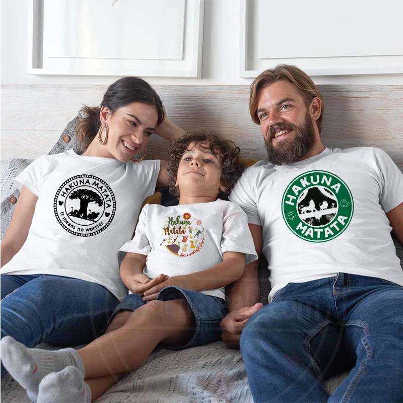 

Daddy Mommy and Me Lovely Family Matching Outfits Disney Baby Boys and Girls Summer T-Shirt The Lion King Comfortable Clothing