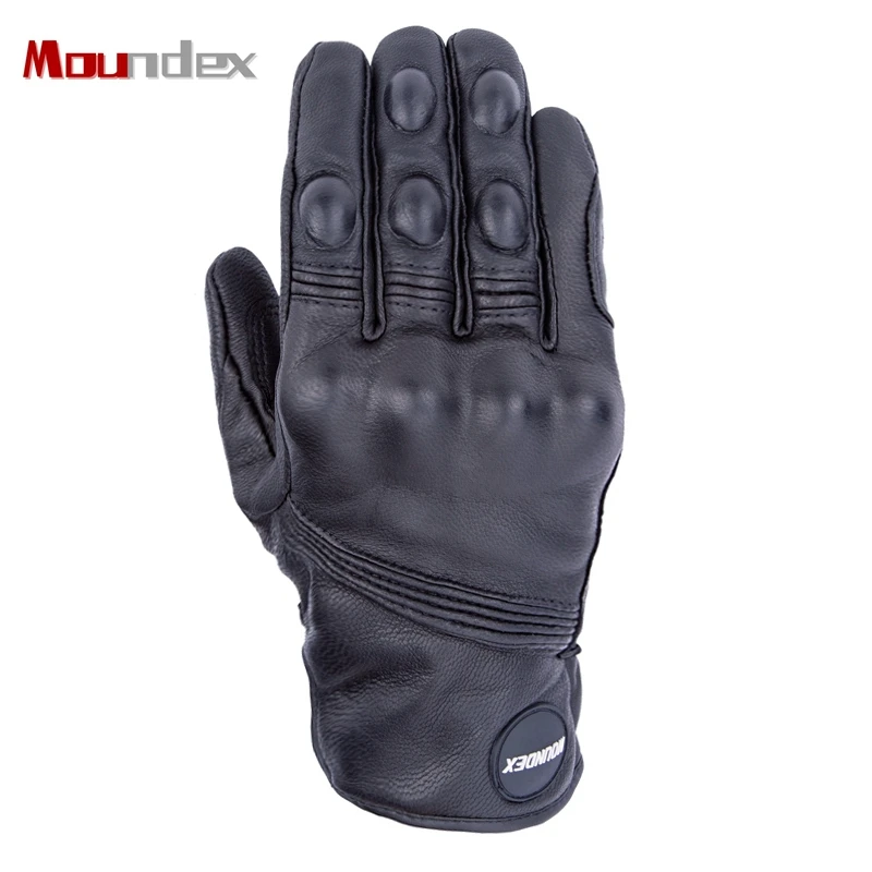 

Перчатки мужские мотоциклетные в стиле ретро, теплые кожаные перчатки с закрытыми пальцами для гонок, с сенсорным экраном, для вождения, В р...