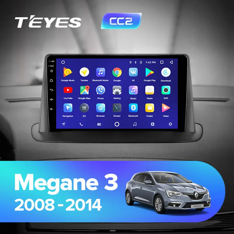 TEYES CC2 Штатная магнитола для Рено Меган 3 EZ0/1 Renault Megane 3 2008- Android 8.1, до 8-ЯДЕР, до 4+ 64ГБ 32EQ+ DSP 2DIN автомагнитола 2 DIN DVD GPS мультимедиа автомобиля головное устройство
