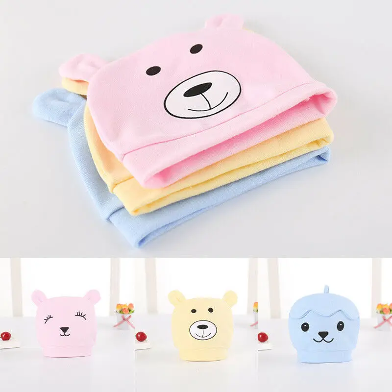 

Kids Baby Boy Girl Infants Cotton Soft Warm Santa Hat Beanie Cap 3D Bears Ears Soft Hospital Hat