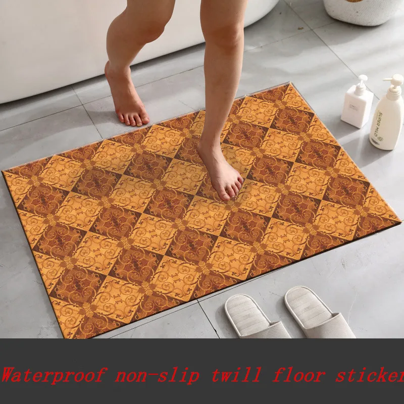 

PVC Twill Floor Sticker Custom wood grain parquet non-slip waterproof door mat Wall deco Wear-resistant wall stickers