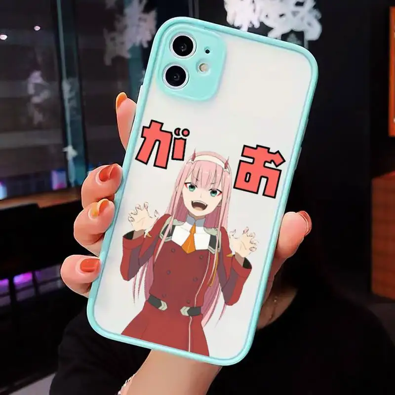 

Zero Two Darling in the FranXX Anime Phone Case Matte Transparent for iPhone 7 8 11 12 s mini pro X XS XR MAX Plus cover funda