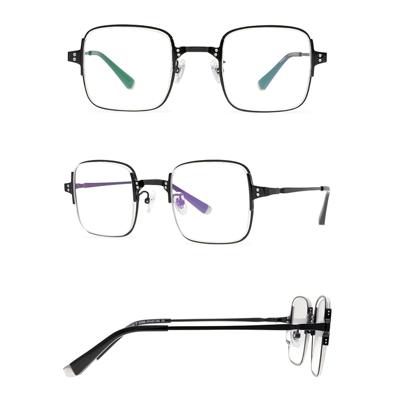 Belight Optical New Arrival Titanium with Acetate Frame Men Square Design Prescription Eyeglasses Retro Frame Eyewear S3066