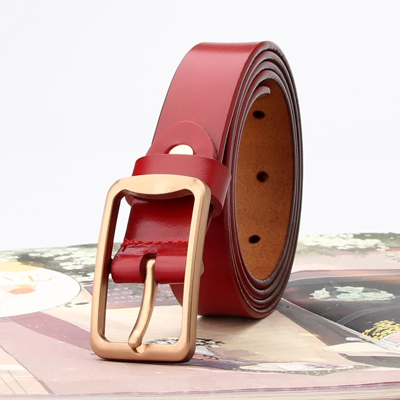 

Cow Genuine Leather Luxury Strap Ladies Belts for Women New Fashion Classice Vintage Pin Buckle Two-layer Leather Belt 2021 New