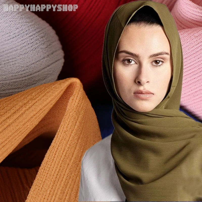 Модный женский простой креп шифоновый шарф/шарфы исламский мусульманский