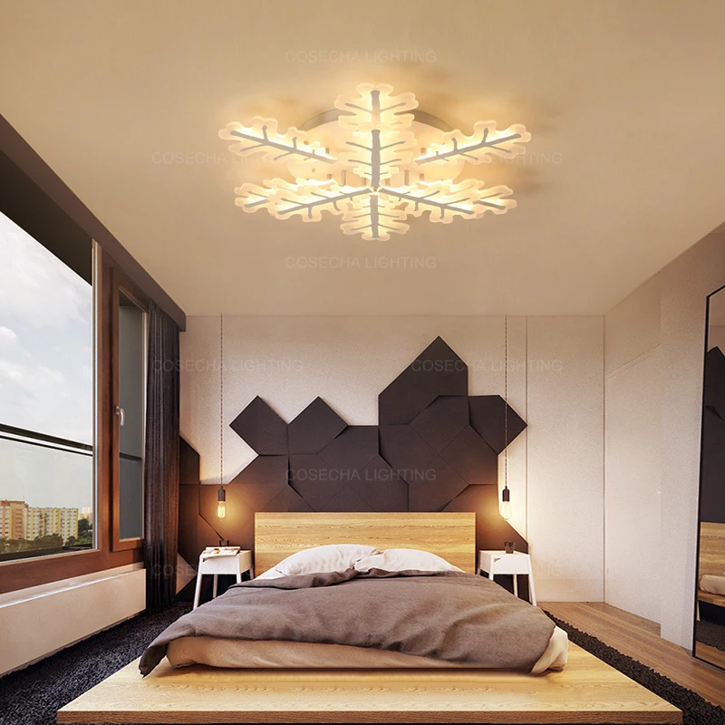 Потолочный светильник в виде снежинки современный светодиодный потолочный