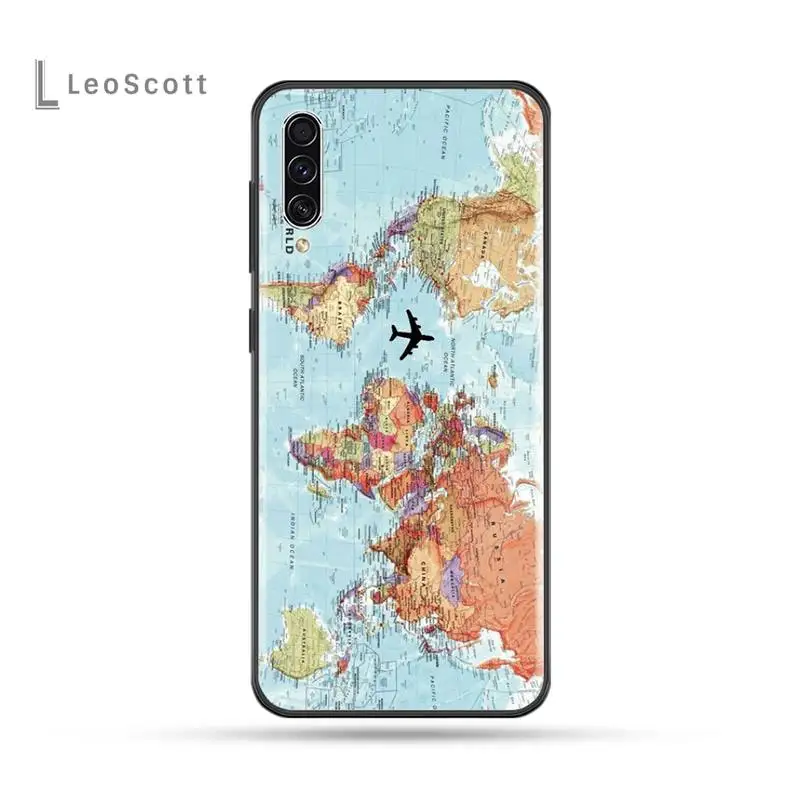 

world map Phone Case For Samsung Galaxy M10 20 30 A 40 50 70 71 6S A2 A6 A9 2018 J7 CORE PLUS STAR S10 5G C8