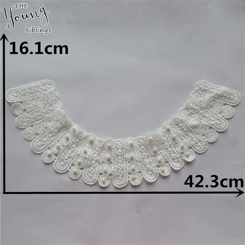 2PCS SALE Модный стиль вышивка DIY ABS жемчужное кружево вырез шитье кружевной воротник украшение невесты свадебное платье костюм наклейка - Цвет: 2PCS SALE