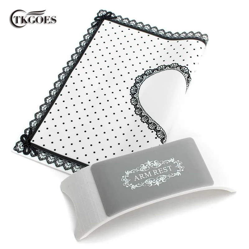 TKGOES 1 Set Arm Rest Silicone Mat Plastic Pillow Hand Holder Table Pad Foldable Washable Salon Manicure Tools | Красота и здоровье