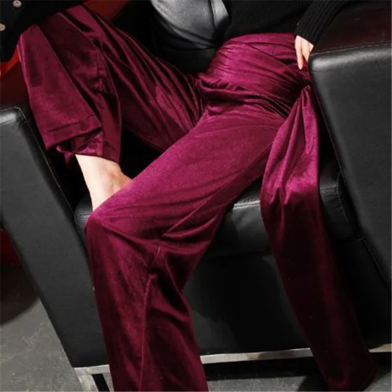 4XL Plus Size Slik Wide Leg Velvet Pants Elastic high Waist Women Streetwear Letter Joggers Sweatpants Long Trousers autumn | Женская