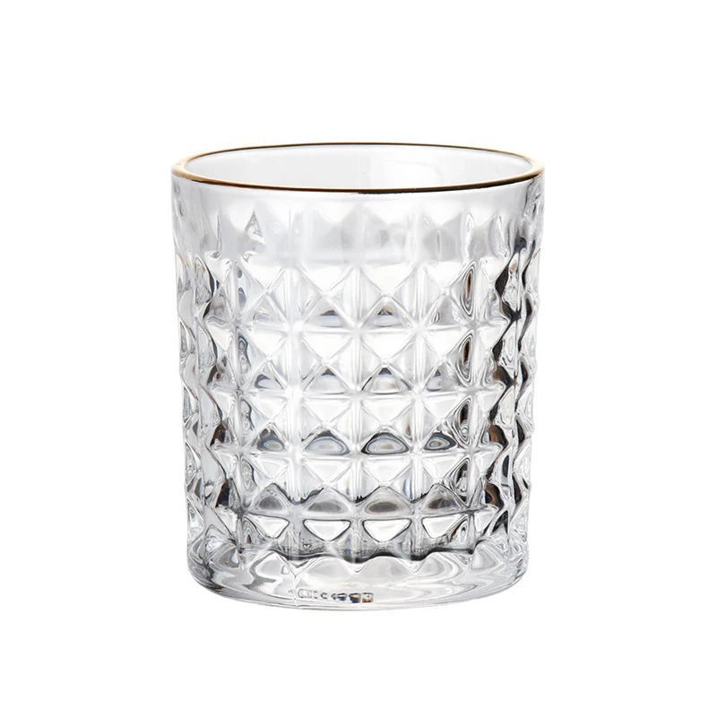 Стеклянная кружка с золотистыми краями рельефные бокалы для вина чашка