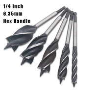 14 hex shank 10 35mm high speed steel twist drill bit long four slot four blade woodworking tools drill bit hole opener saw