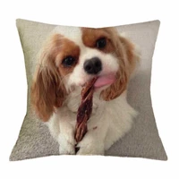 cushion cover cotton linne cushion cover 4545 cm cute dog spaniel animal throw pillowcase car home sofa decor