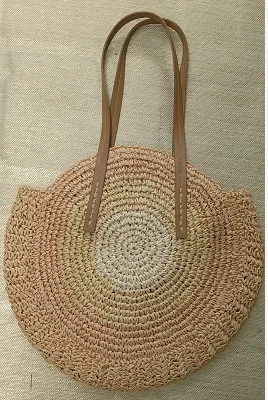 2Khaki white REALPERKY женские летние круглые соломенные сумки женские ручные тканые круглые пляжные сумки из ротанга Женская богемная сумочка в стиле Бали через плечо - Цвет: 2Khaki white