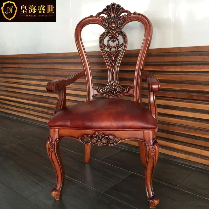 Европейский обеденный стул для дома и отеля новая классическая мягкая спинка