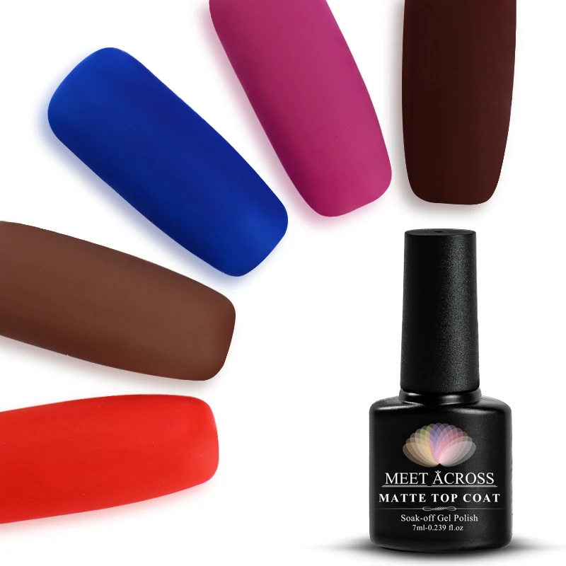 Матовое топовое покрытие MEET ACROSS цветной УФ-гель чистый лак для ногтей дизайна