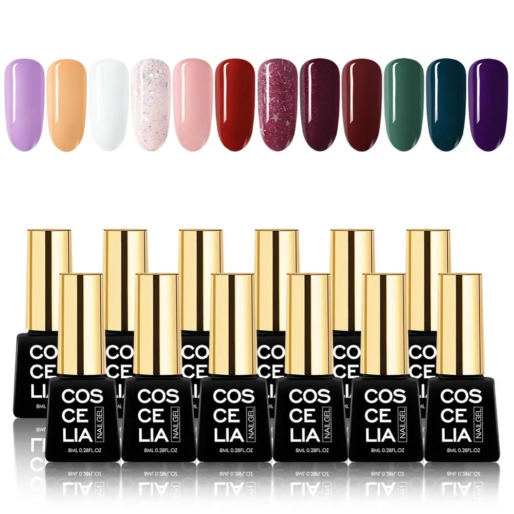 COSCELIA набор гель-лаков для ногтей УФ-светодиодный лак замачивания 8 мл гель 20 шт