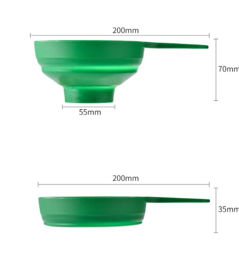 

2021 Foldable Cute Kitchen Home Food Grade Silicone Folding Telescopic Funnel Jam Funnel Filling Wide Mouth Funnel Kitchen Tools