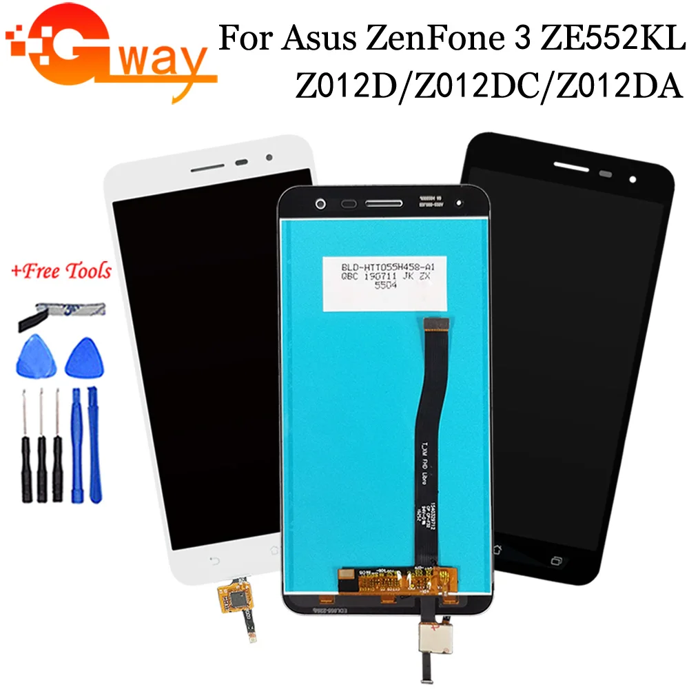 Черный/белый для Asus ZenFone 3 ZE552KL ЖК дисплей + панель кодирующий преобразователь