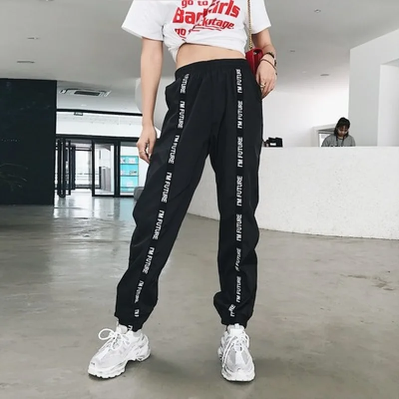 Хаучжоу брюки женские плюс размер Pantalones Mujer черные женские брюки уличная джоггеры женские с высокой талией Харадзюку брюки карго